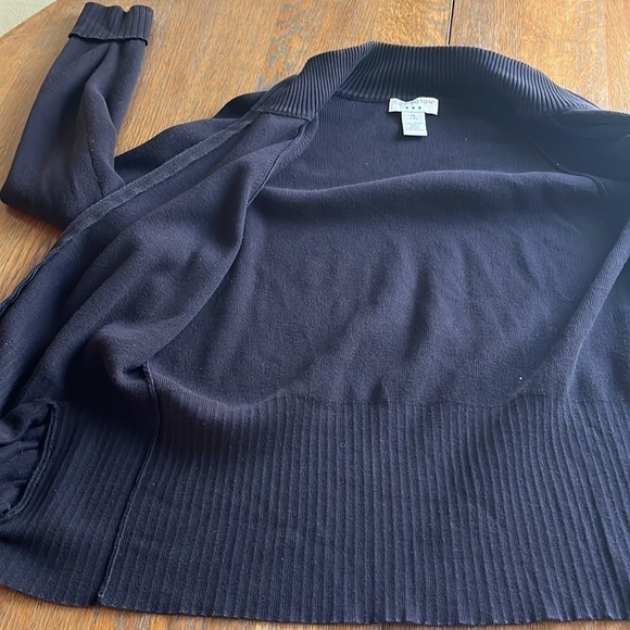 Covington black zip up sweater ribbed on bottom size XL (18) long sleeve cotton - Picture 14 of 14